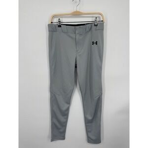 NWT Under Armour Utility Baseball Pant Youth Large Gray 100% Polyester Loose Fit